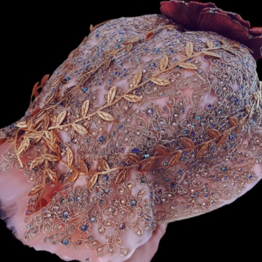 Custom Designed Pink Tulle Embroidery Hat